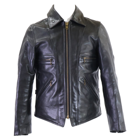 AVIREX Horse Leather Zip-Up Jacket Size M