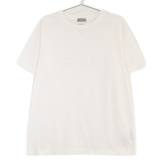 DIOR White Front Logo Cotton T-Shirt Size M