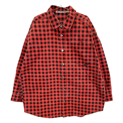 ALEXANDER WANG Red Block Check Oversized Jacket Size S