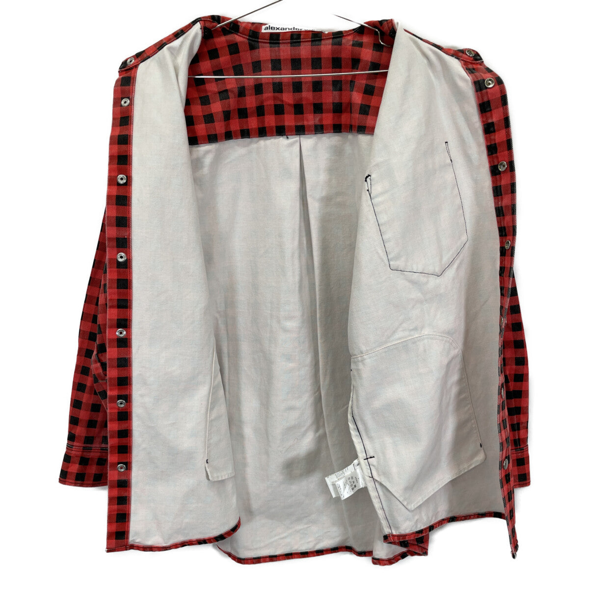 ALEXANDER WANG Red Block Check Oversized Jacket Size S