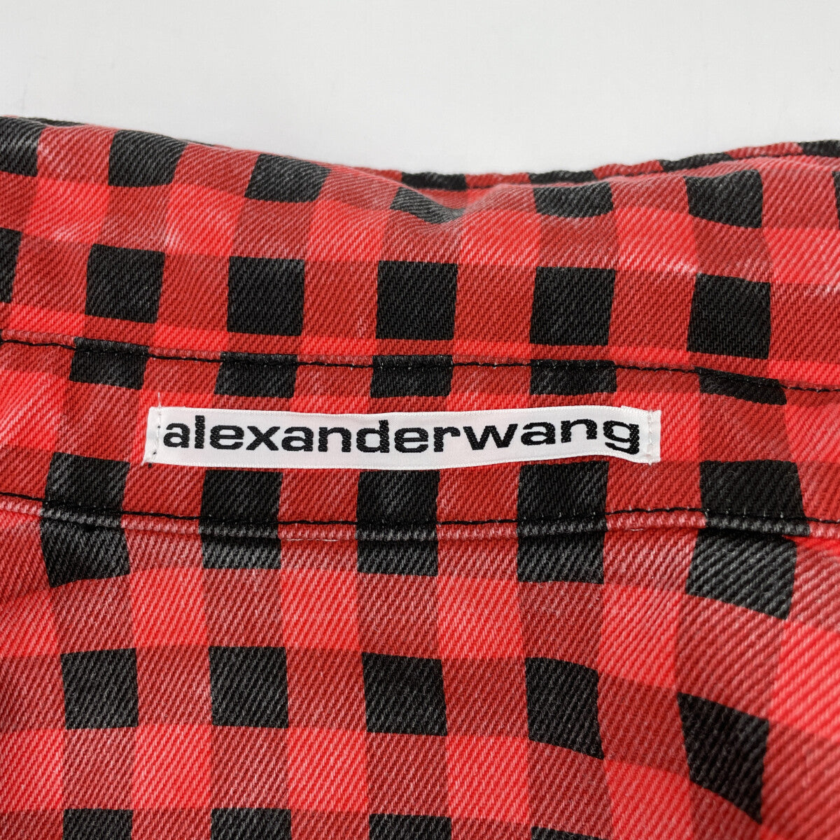 ALEXANDER WANG Red Block Check Oversized Jacket Size S