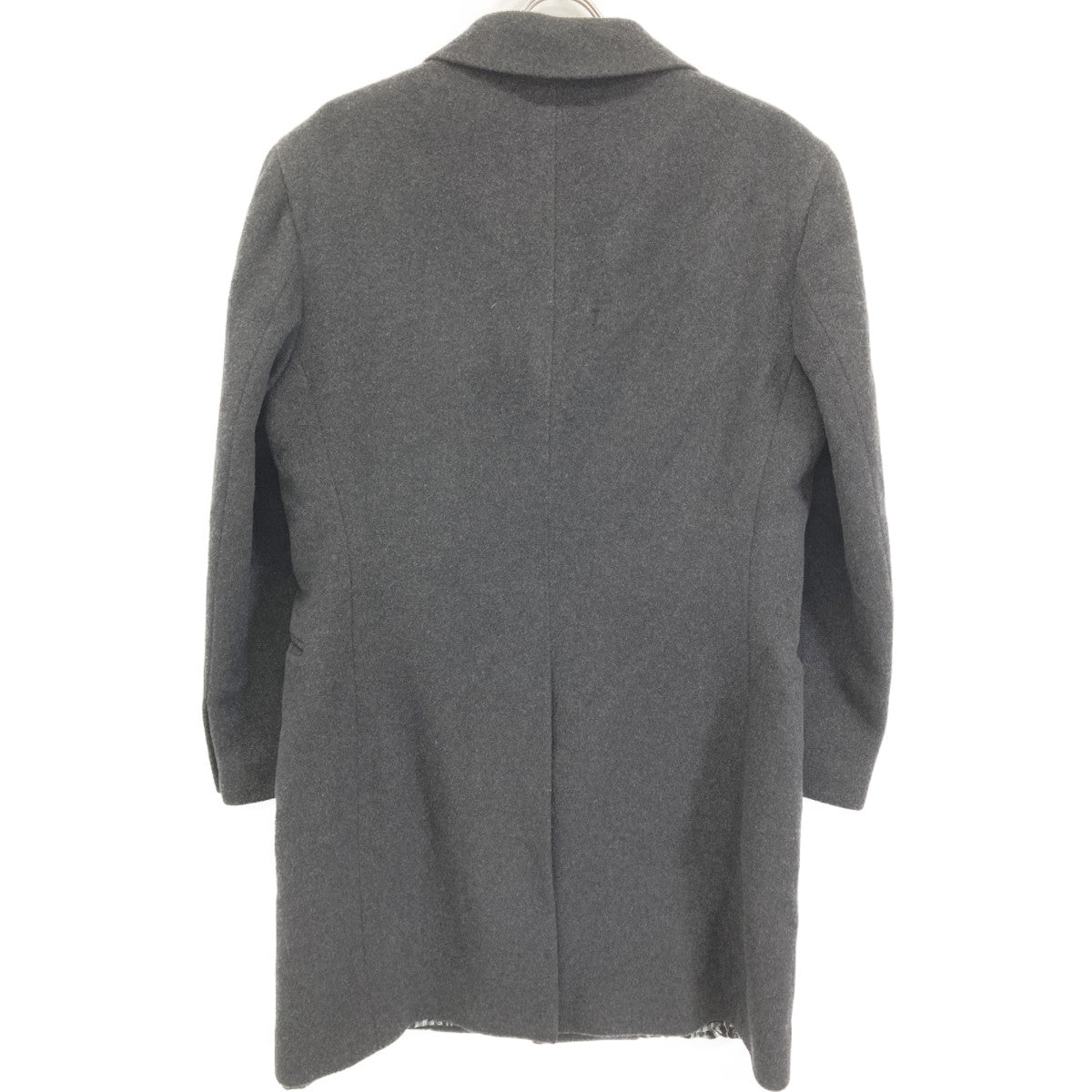 ETRO Gray Cashmere Paisley Lining Long Coat Size 50