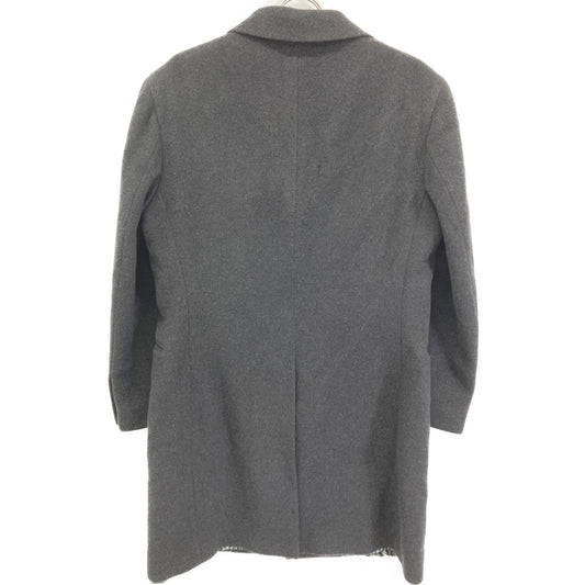 ETRO Gray Cashmere Paisley Lining Long Coat Size 50