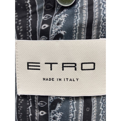 ETRO Gray Cashmere Paisley Lining Long Coat Size 50