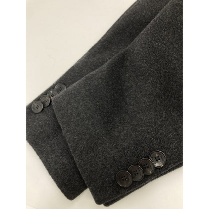 ETRO Gray Cashmere Paisley Lining Long Coat Size 50