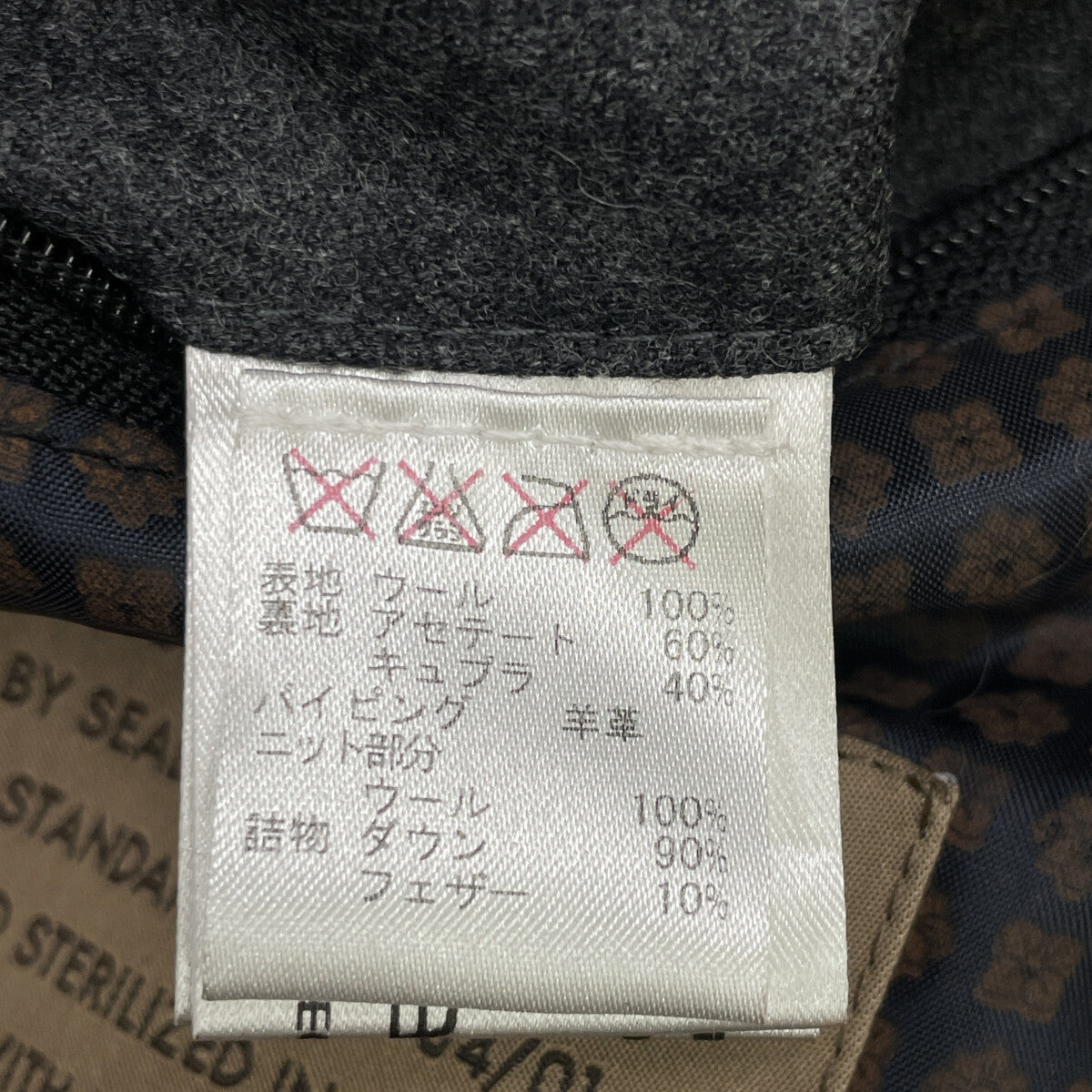 E.MARINELLA x Sealup Charcoal Wool Down Jacket Size 48