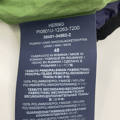 HERNO Green PI0601U Reversible Nylon Down Jacket Size 48