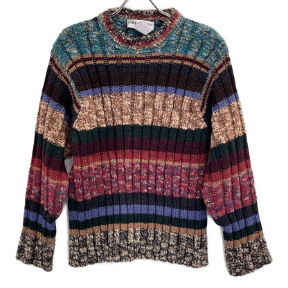 DOLCE&GABBANA Multi-color Striped Wool Sweater Size 46
