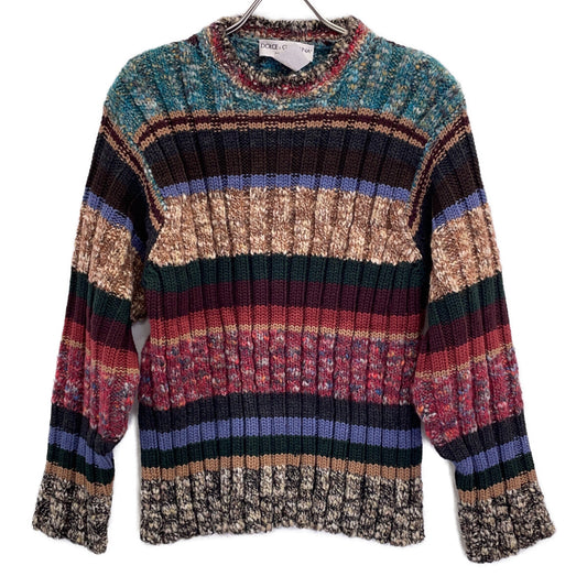 DOLCE&GABBANA Multi-color Striped Wool Sweater Size 46