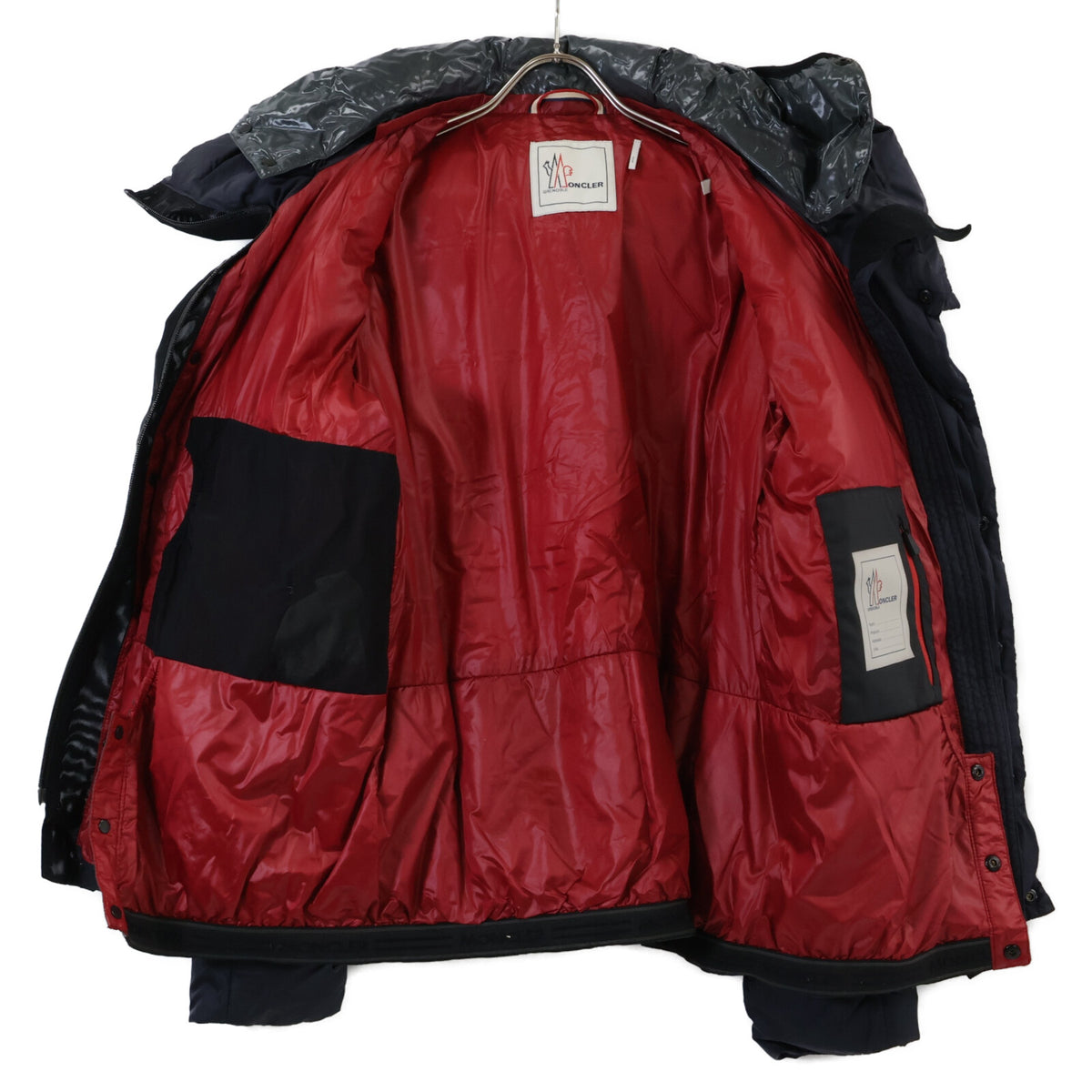 MONCLER GRENOBLE EGGSTOCK Nylon Down Jacket Navy Size 2