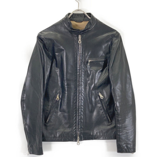 Cinquanta H-502 Horse Leather Single Jacket Black Size 44