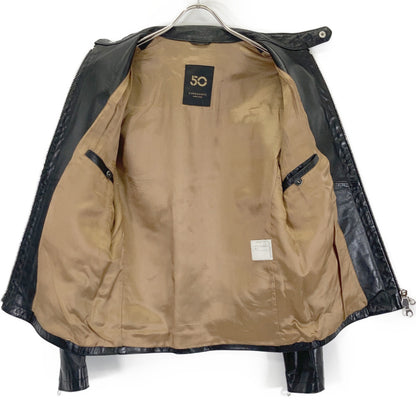Cinquanta H-502 Horse Leather Single Jacket Black Size 44