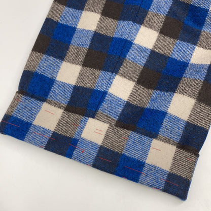 ISAIA Blue Brown Checked Wool Pants Size 50