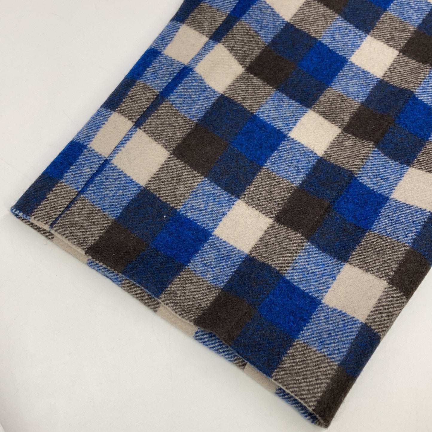 ISAIA Blue Brown Checked Wool Pants Size 50