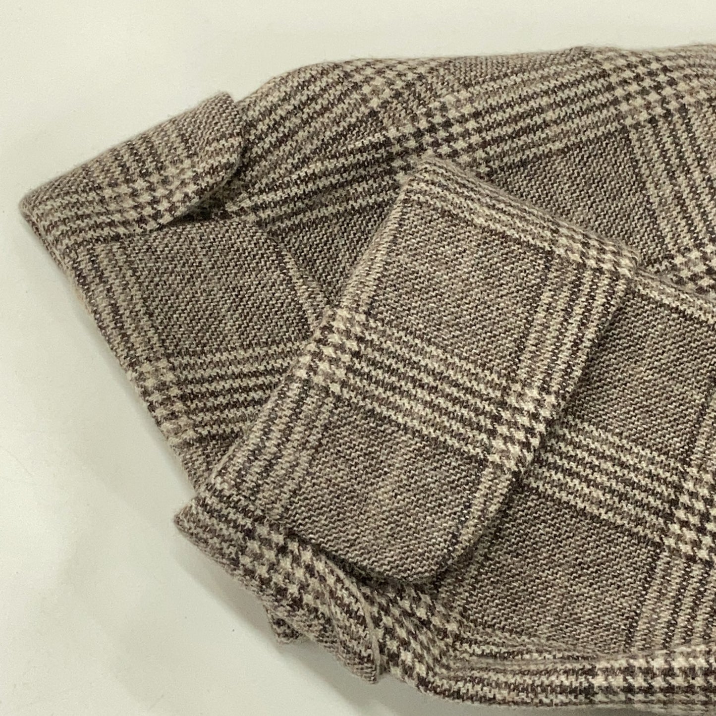 Belvest Beige Glen Check Wool Coat Size 44
