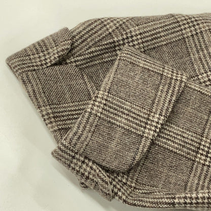 Belvest Beige Glen Check Wool Coat Size 44