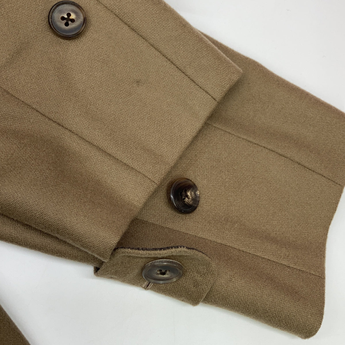 PaulStuart Beige Belted Wool Bal Collar Coat Size 48
