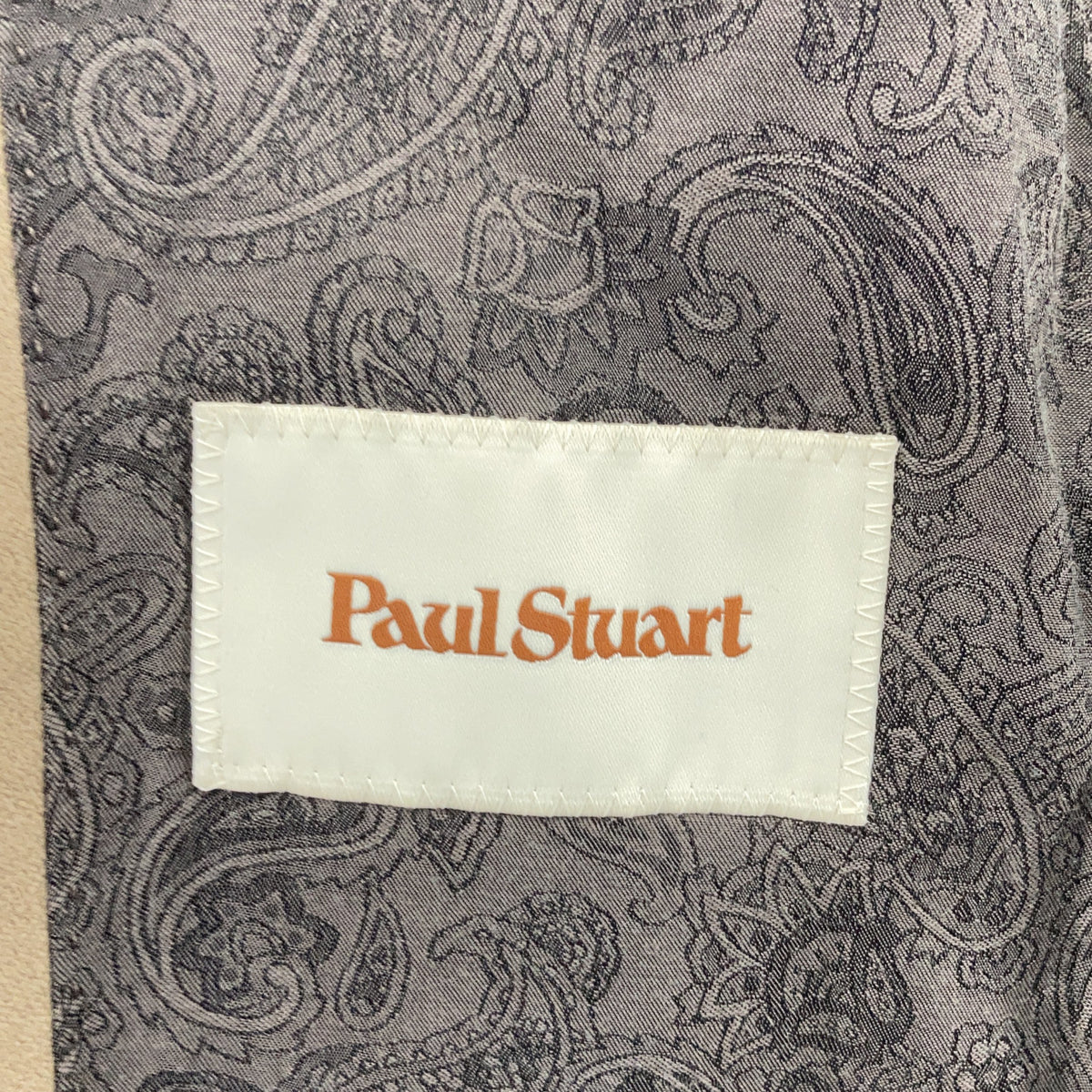 PaulStuart Beige Belted Wool Bal Collar Coat Size 48