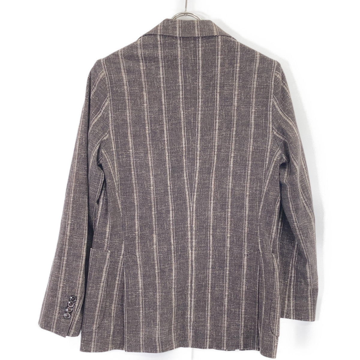 CIRCOLO Brown Striped Cotton Jacket Size 42