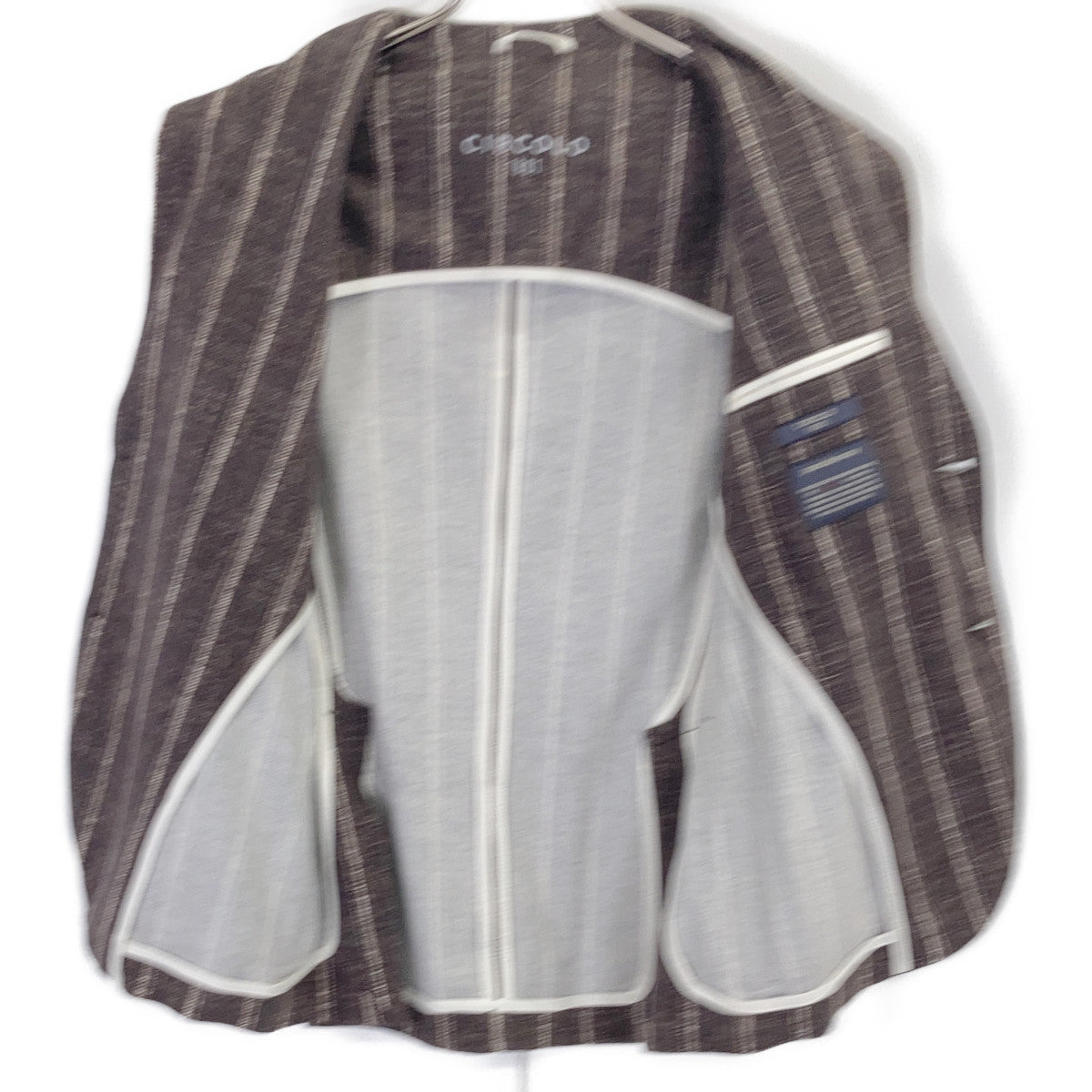CIRCOLO Brown Striped Cotton Jacket Size 42