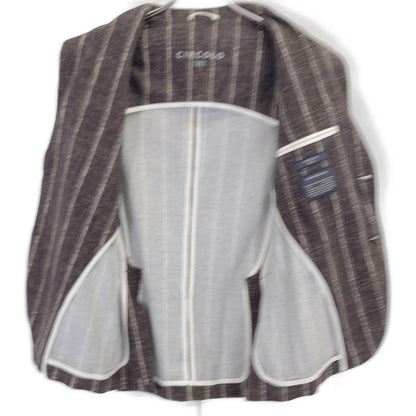 CIRCOLO Brown Striped Cotton Jacket Size 42