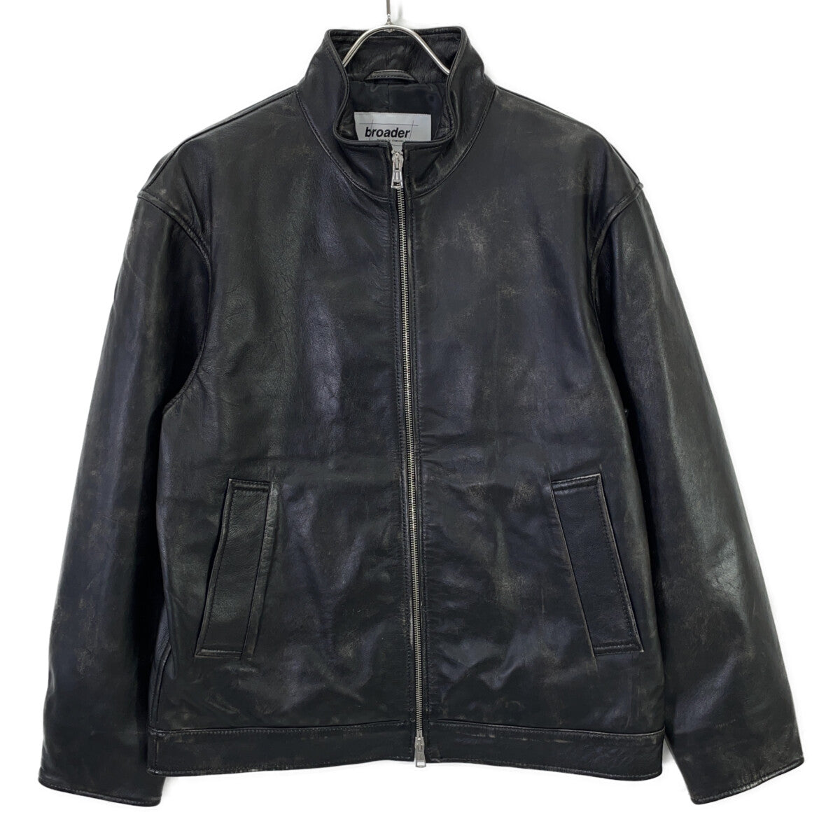 BRD- Basic Leather Vintage Black Jacket Size MAX