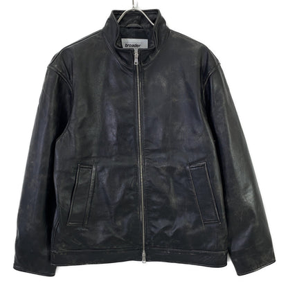 BRD- Basic Leather Vintage Black Jacket Size MAX