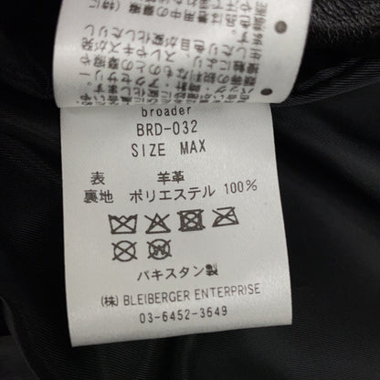 BRD- Basic Leather Vintage Black Jacket Size MAX