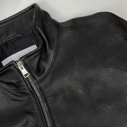 BRD- Basic Leather Vintage Black Jacket Size MAX