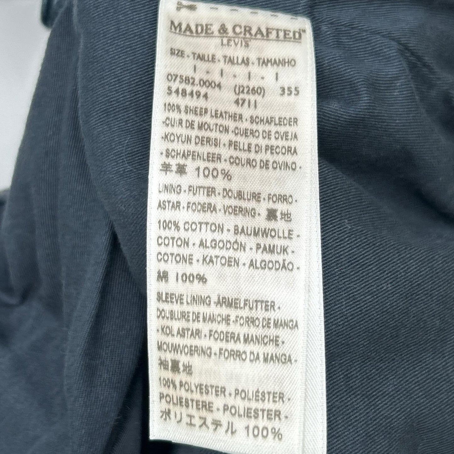 LEVI'S MADE&CRAFTED Indigo Lamb Leather Jacket Size 1