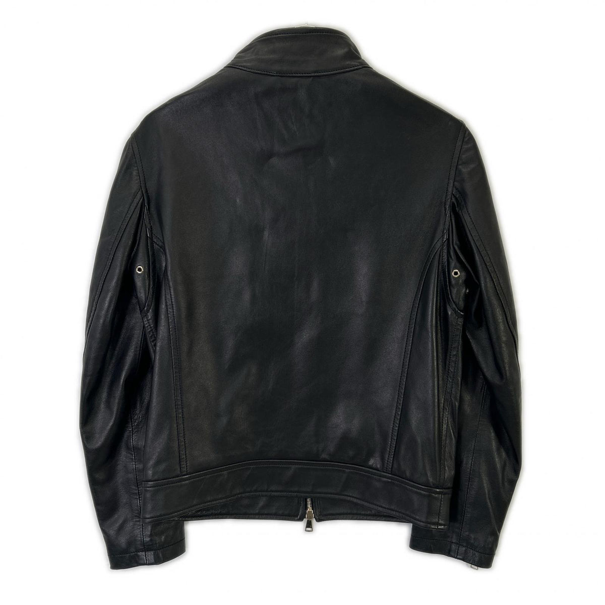SILENCE Black Goat Leather Single Rider Jacket Size 44