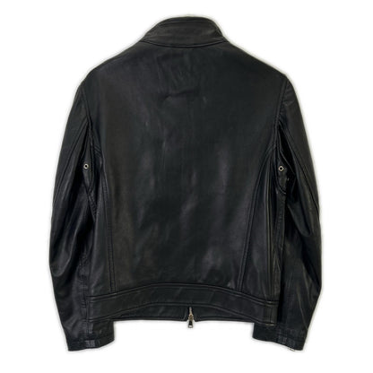 SILENCE Black Goat Leather Single Rider Jacket Size 44