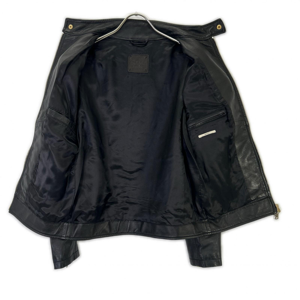 SILENCE Black Goat Leather Single Rider Jacket Size 44