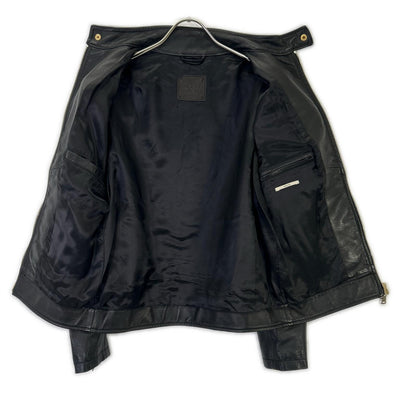 SILENCE Black Goat Leather Single Rider Jacket Size 44