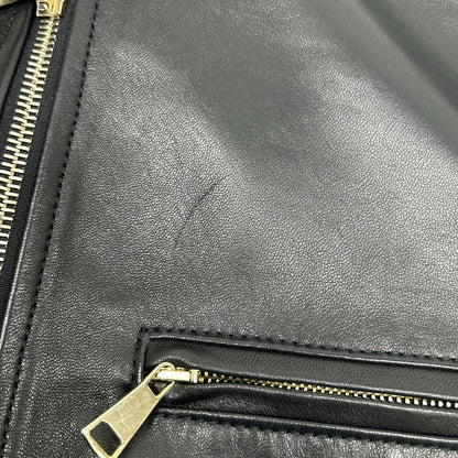 SILENCE Black Goat Leather Single Rider Jacket Size 44