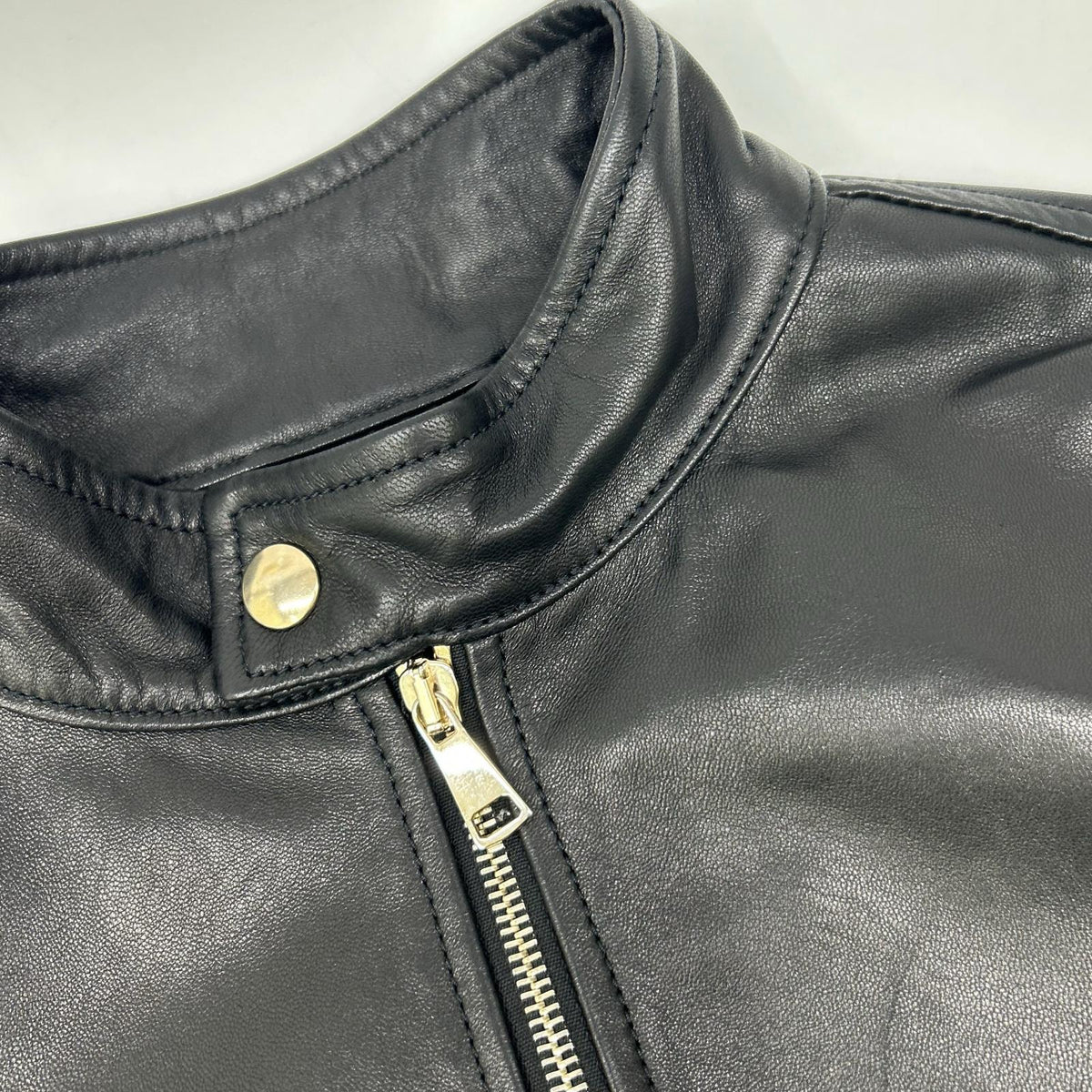 SILENCE Black Goat Leather Single Rider Jacket Size 44