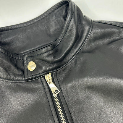 SILENCE Black Goat Leather Single Rider Jacket Size 44
