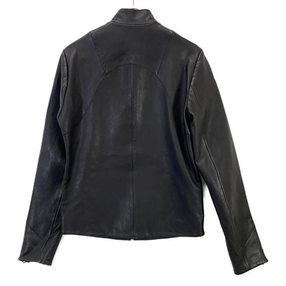 DENHAM DRIFTER Black Lamb Leather Single Rider Jacket Size S