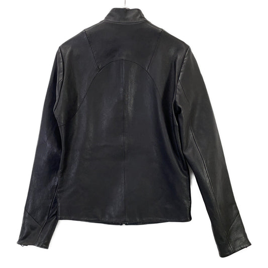 DENHAM DRIFTER Black Lamb Leather Single Rider Jacket Size S