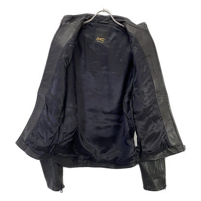 DENHAM DRIFTER Black Lamb Leather Single Rider Jacket Size S