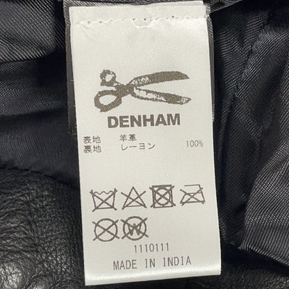 DENHAM DRIFTER Black Lamb Leather Single Rider Jacket Size S
