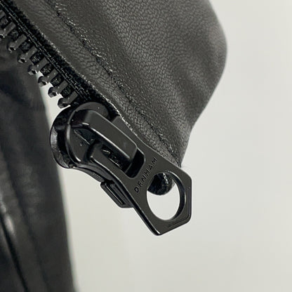 DENHAM DRIFTER Black Lamb Leather Single Rider Jacket Size S