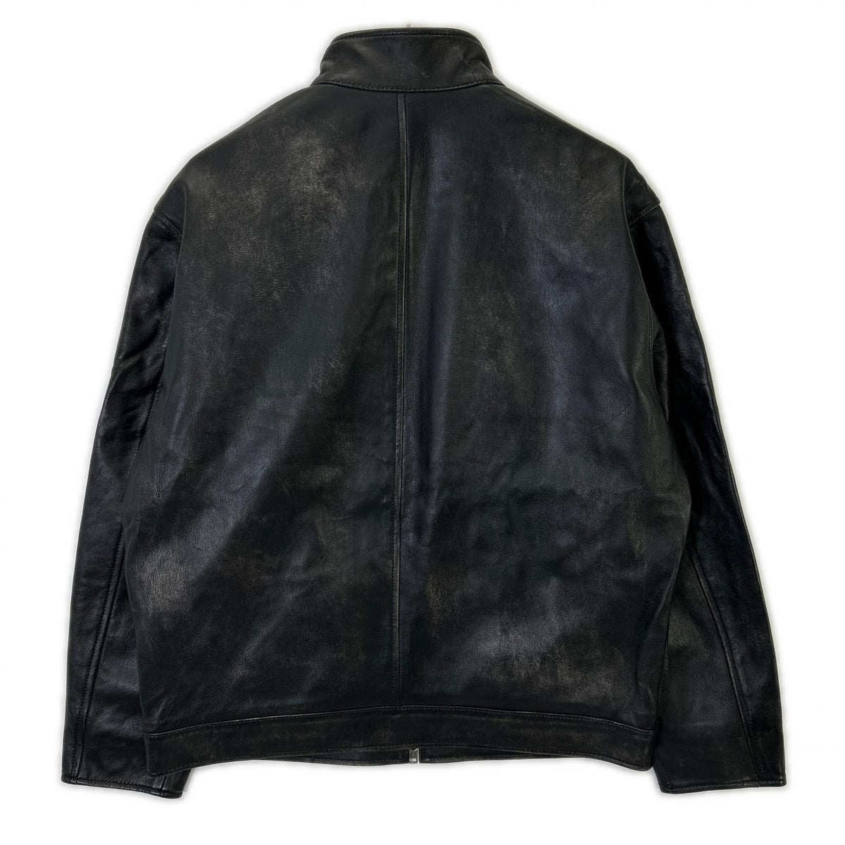 BRD- BRD-032 Basic Leather Riders Jacket Black Size MAX