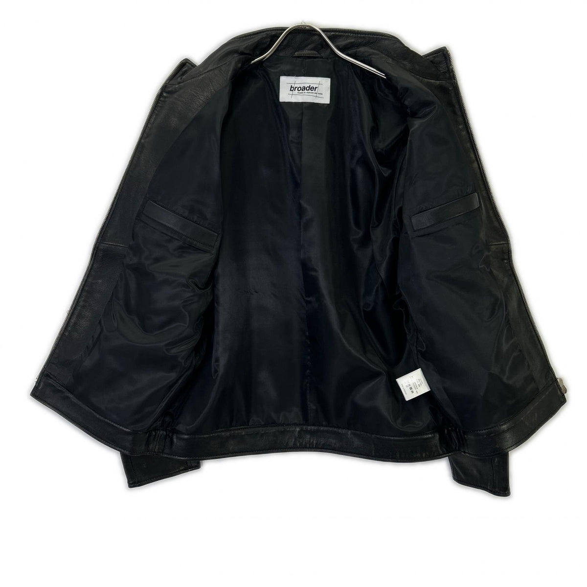 BRD- BRD-032 Basic Leather Riders Jacket Black Size MAX