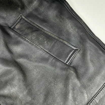 BRD- BRD-032 Basic Leather Riders Jacket Black Size MAX