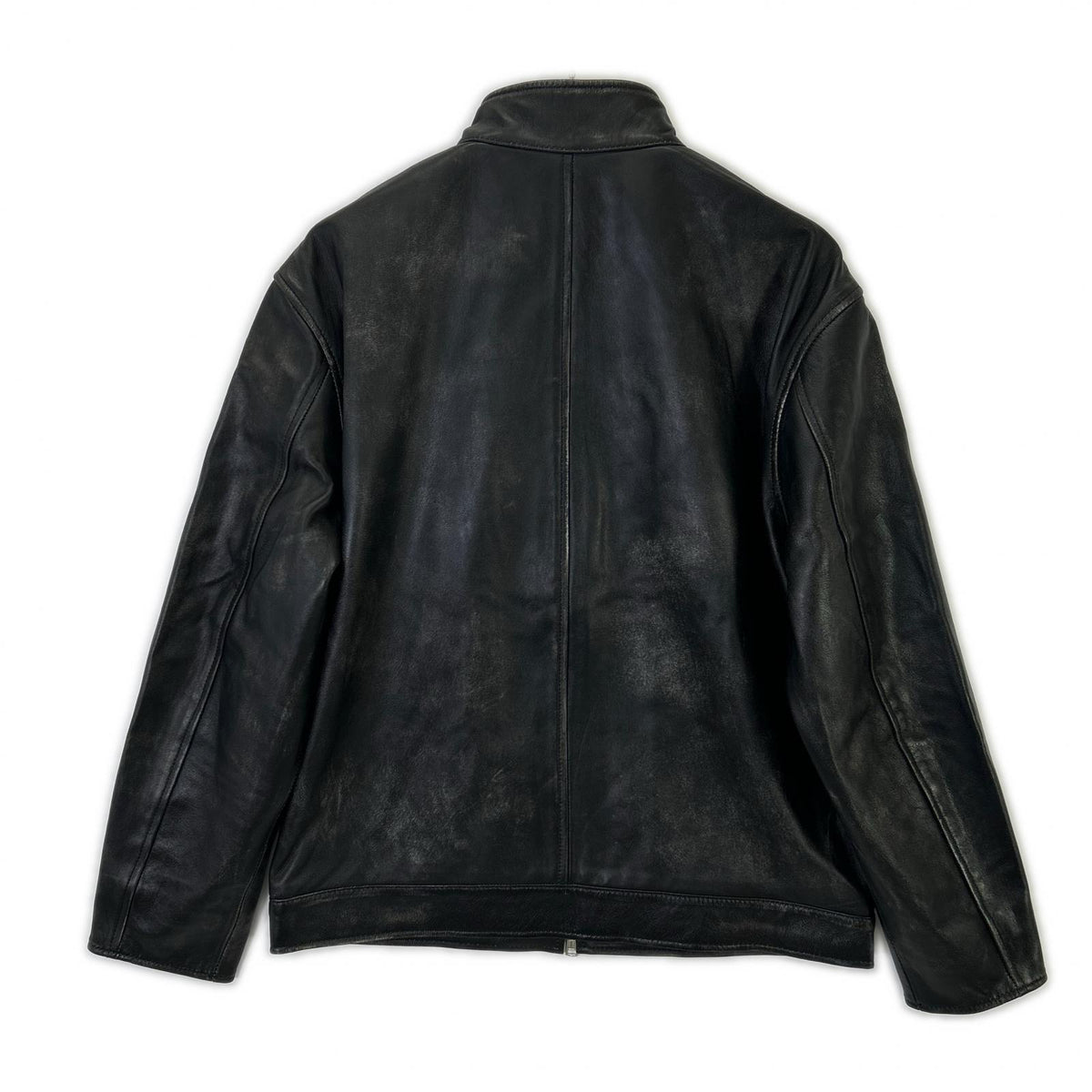 BRD- BRD-032 Basic Leather Riders Jacket Black Size MAX