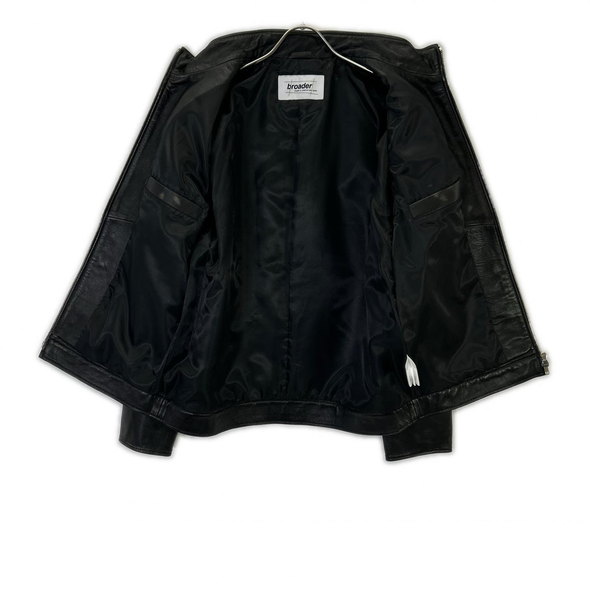 BRD- BRD-032 Basic Leather Riders Jacket Black Size MAX