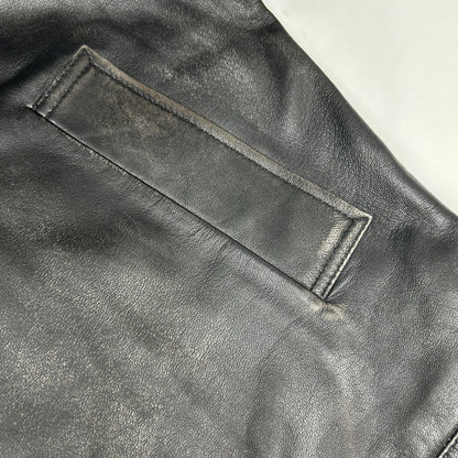 BRD- BRD-032 Basic Leather Riders Jacket Black Size MAX