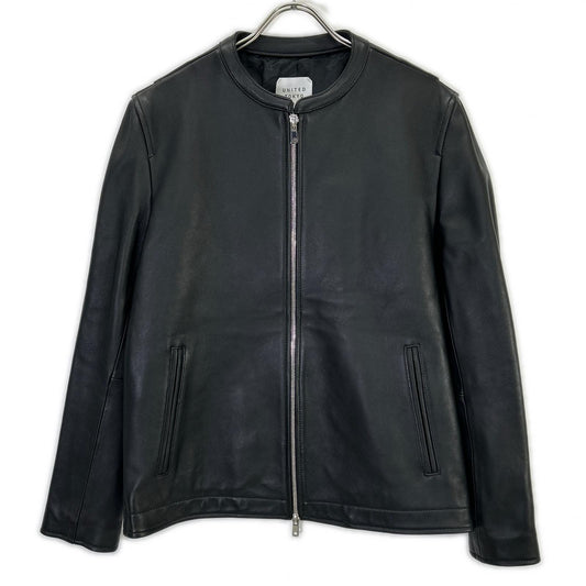 UNITED TOKYO Black Lamb Leather Single Rider Jacket Size 2
