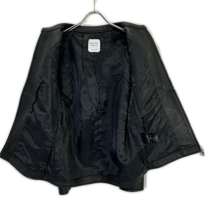 UNITED TOKYO Black Lamb Leather Single Rider Jacket Size 2